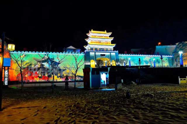 光影百年建筑投影案例--庆阳古城